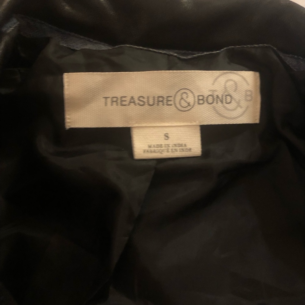 Treasure &Bond Black 100% Leather Vest Nordstrom Brand Biker Babe Women’s Small - Picture 14 of 14